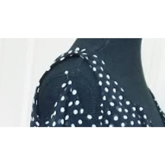 MSK - NWT's-Women's Black/White Polka Dot Short Sleeve Knee Length Dress Size M - Picture 5 of 11